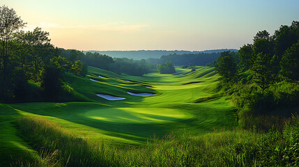 Naklejka premium golf course in the morning