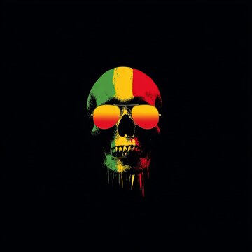 skull rasta vector and logo