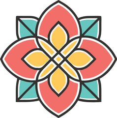 colouring mandala abstract flower design