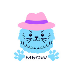 Cute  cat wearing hat
