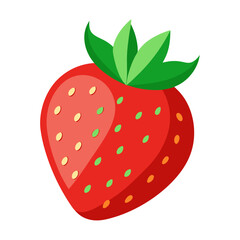 Obraz premium Strawberry illustration vector style with white background