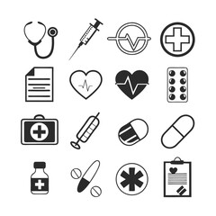 Medical Stroke icons set vector collections design
