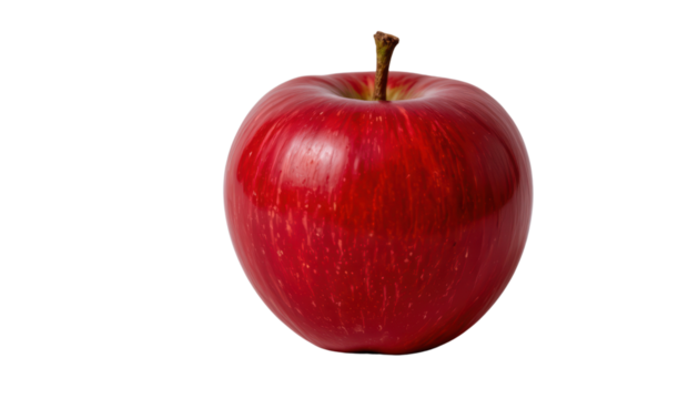 against a stark background, a vibrant fruit takes center stage. the fruit features a striking red hue with subtle striations and tiny speckled details