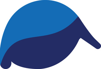 Abstract Blue Wave Fluid Shape Design