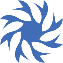 Abstract Blue Radial Flow Star Design