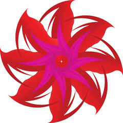 Abstract Red Magenta Petal Swirl Pattern