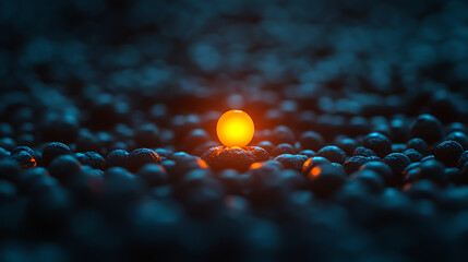 Leader Standing Out in Crowd – Highlighted with Light Effects

