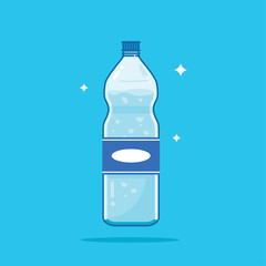 1500ml curved top plastic water bottle, healthy blue drinking water packed in a bottle, recyclable and easy to store liquid.