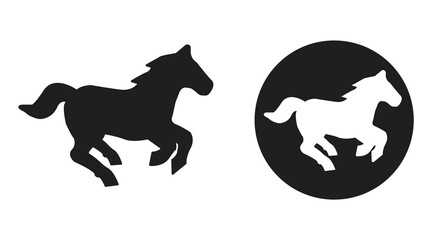 horse silhouette icon, horse symbol sign, eps 10 on white background, vector illustration.