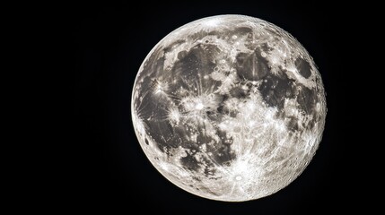 Fototapeta premium Close-up Moon Photography Composition, Lunar Surface Details, Celestial Concept, astrophotography, lunar craters astrophotography, lunar phase