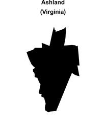 Ashland (Virginia) blank outline map