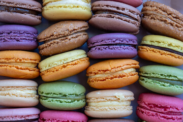 Colourful macaroons . Bunte Makronen . Colourful mixture . Bunte Mischung