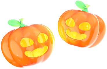 Halloween pumpkins 3D illustration