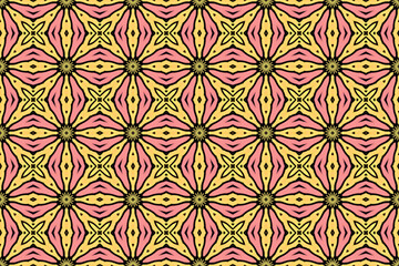 Seamless Digital Decoration Wallpaper Texture Endless Interior Template Perspective Cloth Luxury Visual Design Shape Art Textile Background Fashion Fabric Geometric Graphic Tile Symmetric Pattern.