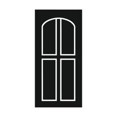 Black and white refrigerator door isolated, a cold kitchen appliance vector illustration door silhouette icon