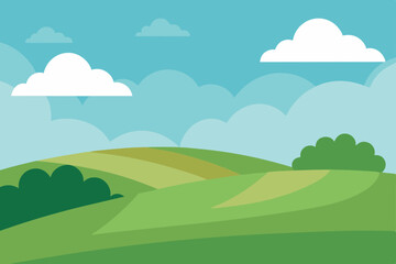 Fototapeta premium Serene Rolling Hills Landscape A Picturesque Countryside Scene