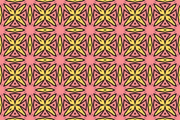 Seamless Digital Decoration Wallpaper Texture Endless Interior Template Perspective Cloth Luxury Visual Design Shape Art Textile Background Fashion Fabric Geometric Graphic Tile Symmetric Pattern.