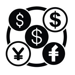 Fototapeta premium currency-exchange--silhoutte-icon