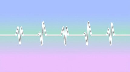 an electronic heartbeat in pastel colors background