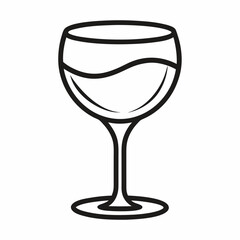 wine glass on white background