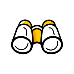 Hand Draw binoculars icon on transparent background for web and graphic design