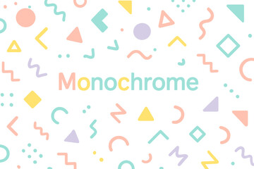 Memphis seamless pattern featuring vector designs of various halftone geometric shapes and vibrant geometric shapes