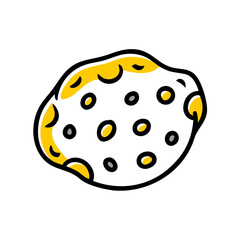 Hand Draw chocolate chip cookie icon on transparent background for web and graphic design