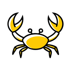 Hand Draw crab icon on transparent background for web and graphic design