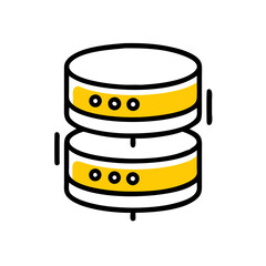 Hand Draw database server icon on transparent background for web and graphic design
