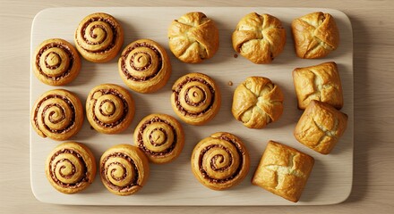 Pastry shapes on a baking board