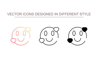 Smiling Face icon design with white background stock illustration