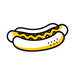 Hand Draw hot dog icon on transparent background for web and graphic design