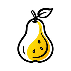Hand Draw pear icon on transparent background for web and graphic design