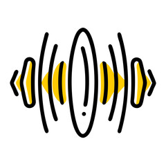 Hand Draw voice waveform icon on transparent background for web and graphic design