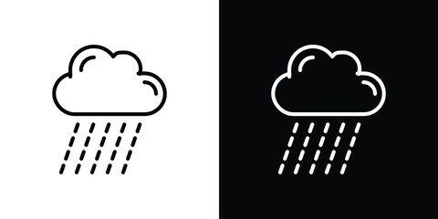 Rain icon set in line.
