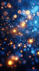 Fototapeta premium Abstract bokeh explosion of vibrant blues and golds