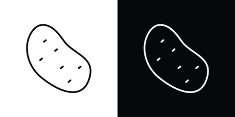 Potato icon set in line.