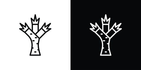 Joshua tree icon set in line.