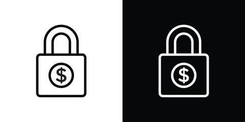 Fixed price icon set in line.