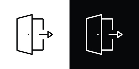 Exit icon set in line.