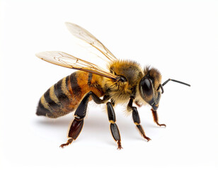 Bee. Insects. Wildlife Animals. White Isolated Background.