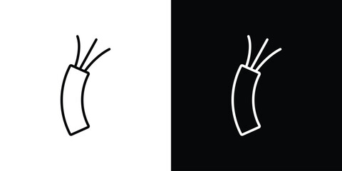Electric cable icon set in line.
