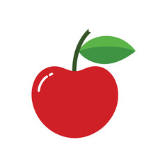 Acerola cherry with ripe red color in hand drawn style color vector illustration