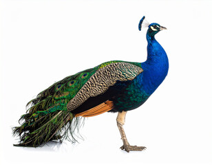 Obraz premium Peacock. Birds. Wildlife Animals. Zoo Animals. Isolated White Background.