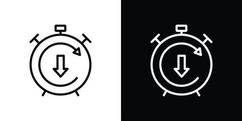 Down time icon set in line.