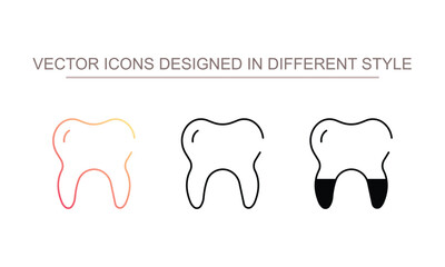 Tooth  icon design with white background stock illustration
