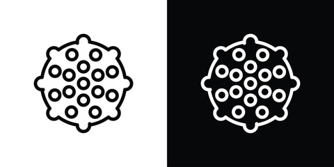 Massage ball icon set in line.
