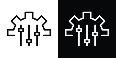 Mass customization icon set in line.