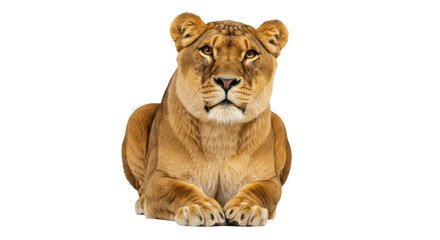 Lioness sit isolated on transparent background, Female Lion, Lioness PNG 