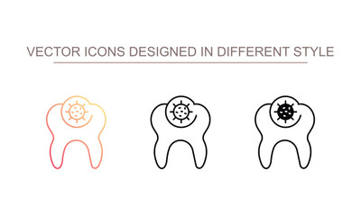 Tooth Infection icon design with white background stock illustration